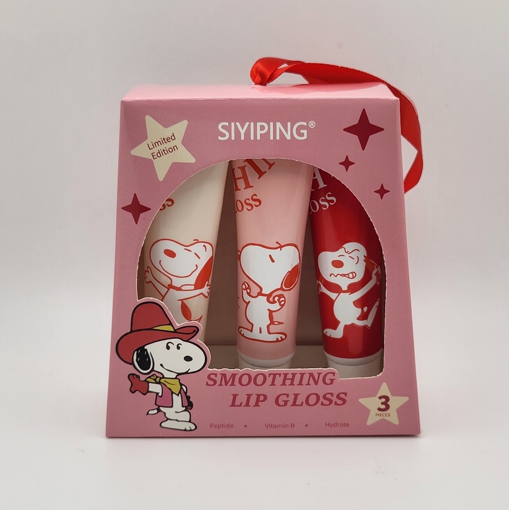 SNOOPY 3-Pack Peptide Lip Gloss Gift Set NEW